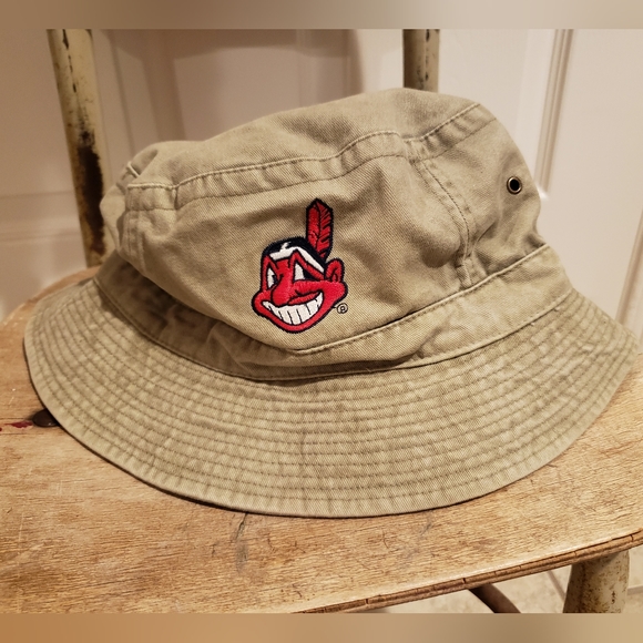 Cleveland Indians MLB Bucket hat one size Guardians beige unisex fisherman - Picture 1 of 2